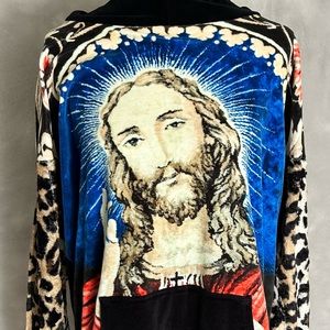 Jeremy Scott Jesus Hoodie Size 6
